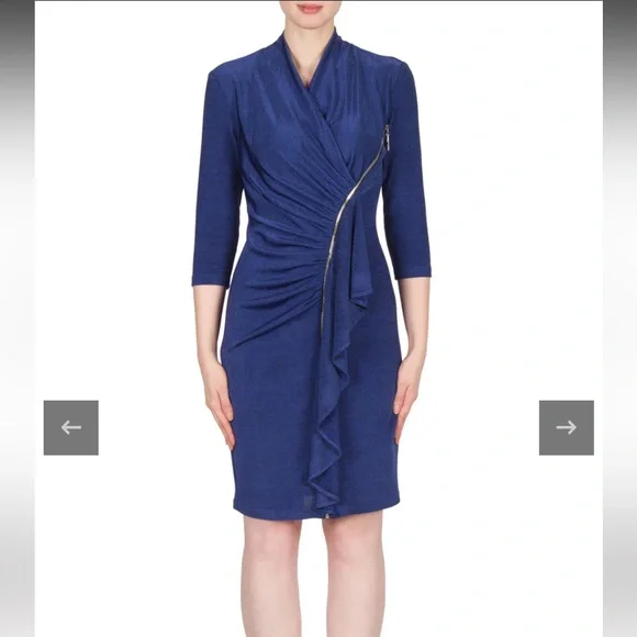 Joseph Ribkoff Blue Melange Dress NWT - Picture 1 of 8